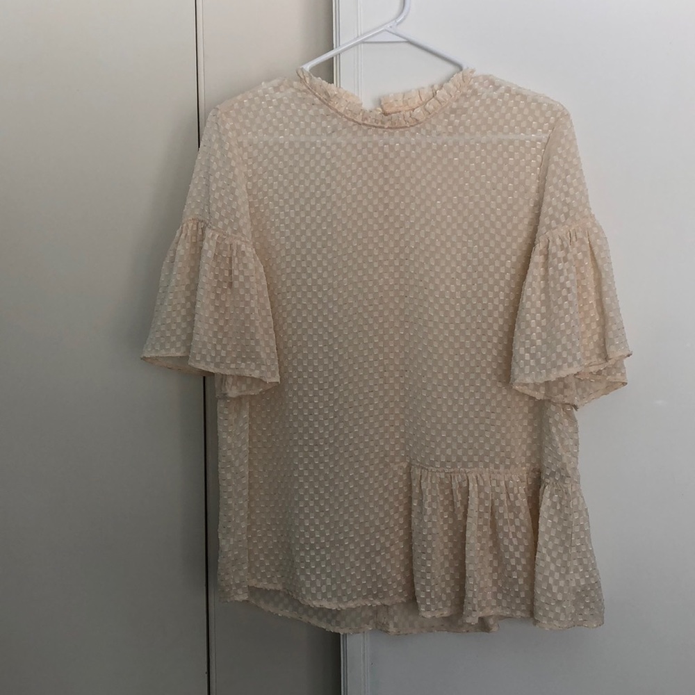 Sheer cream blouse